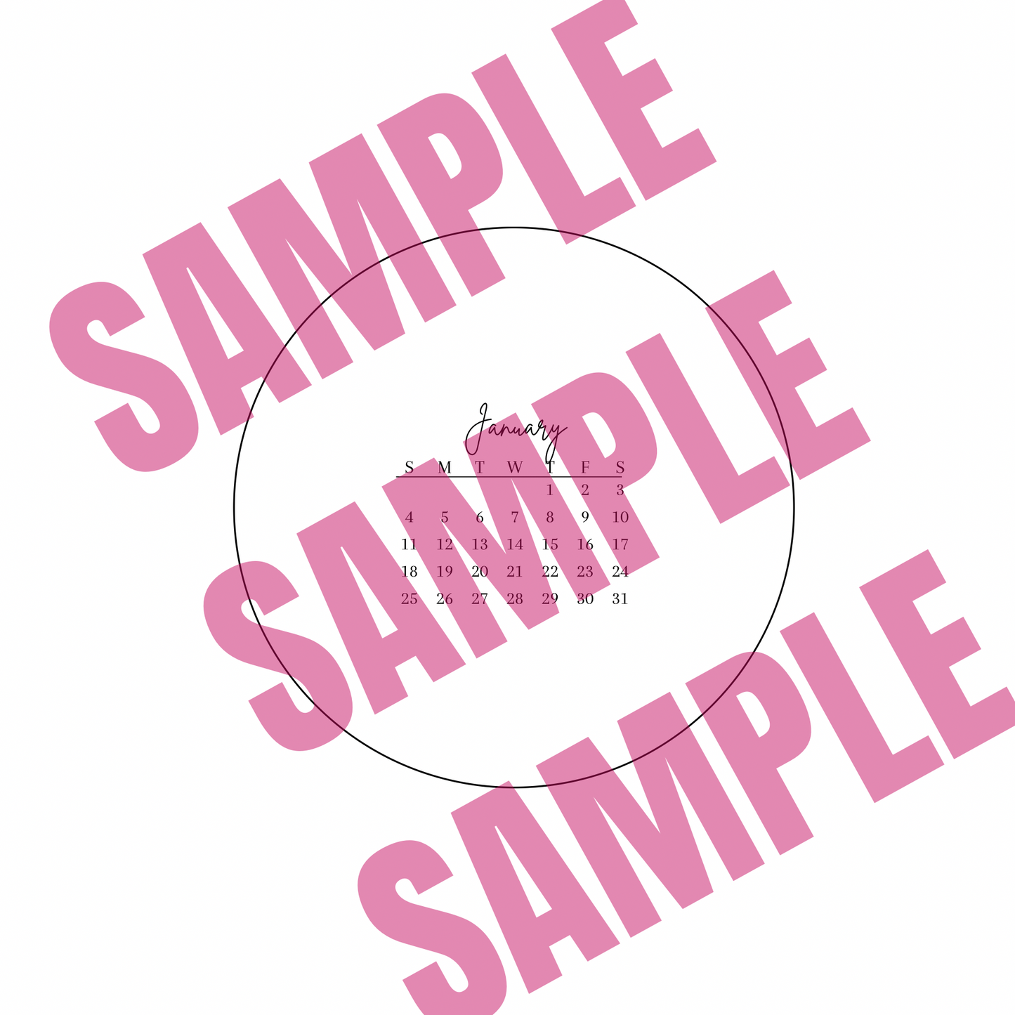 ROUND CALENDAR TEMPLATE